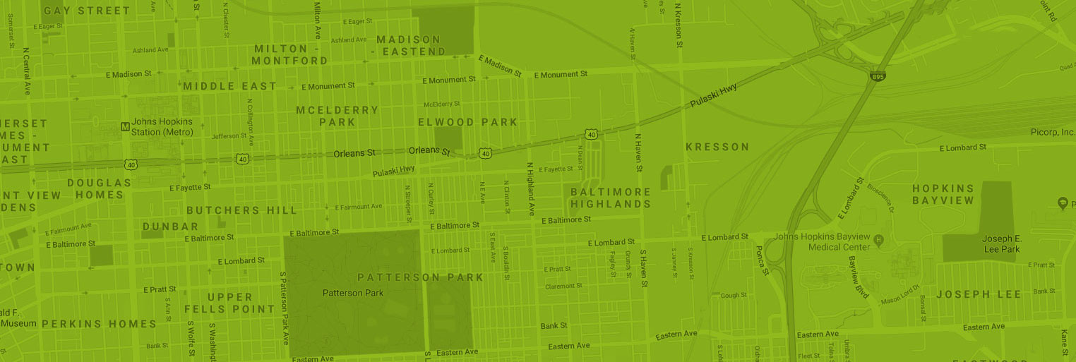 Map of Southeast Baltimore