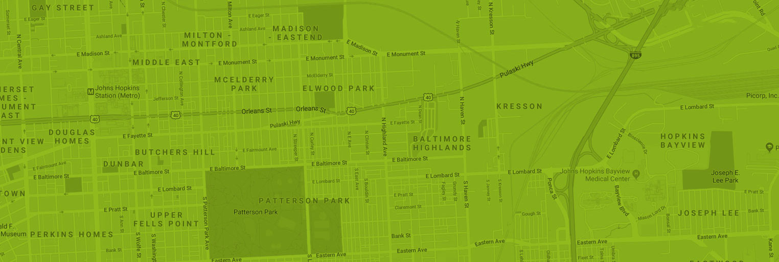 Map of Southeast Baltimore